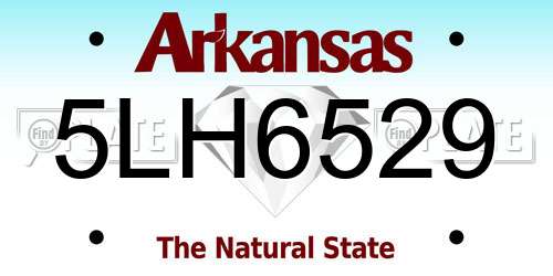 5LH6529 Arkansas License Plate