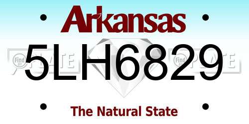 5LH6829 Arkansas License Plate