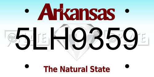 5LH9359 Arkansas License Plate