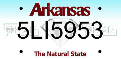 5LI5953 Arkansas License Plate