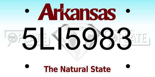 5LI5983 Arkansas License Plate