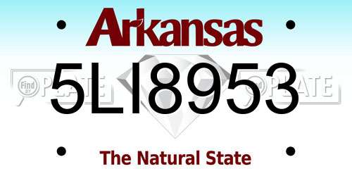 5LI8953 Arkansas License Plate