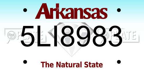 5LI8983 Arkansas License Plate