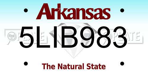 5LIB983 Arkansas License Plate