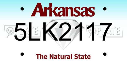 5LK2117 Arkansas License Plate