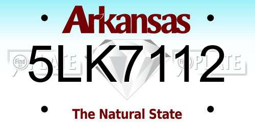 5LK7112 Arkansas License Plate