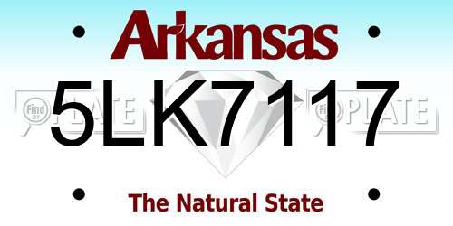5LK7117 Arkansas License Plate