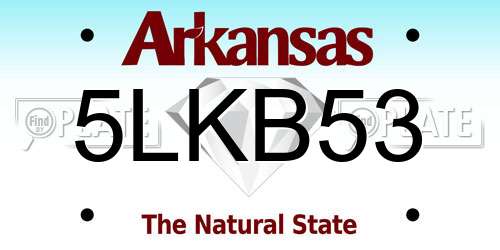 5LKB53 Arkansas License Plate