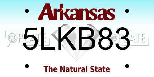 5LKB83 Arkansas License Plate