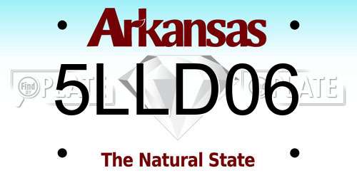 5LLD06 Arkansas License Plate