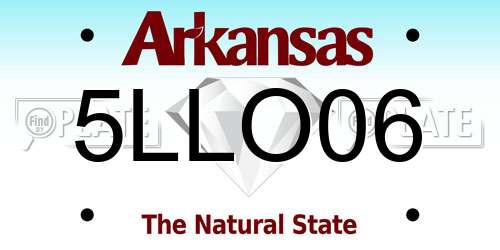 5LLO06 Arkansas License Plate