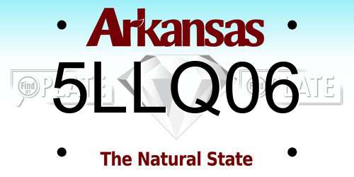 5LLQ06 Arkansas License Plate