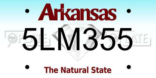 5LM355 Arkansas License Plate