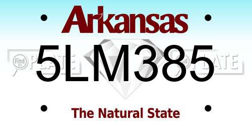 5LM385 Arkansas License Plate