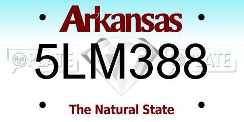 5LM388 Arkansas License Plate