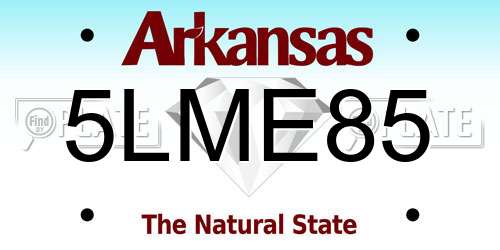 5LME85 Arkansas License Plate