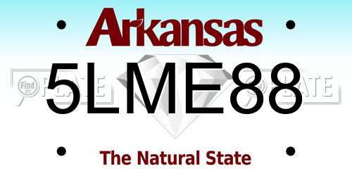 5LME88 Arkansas License Plate
