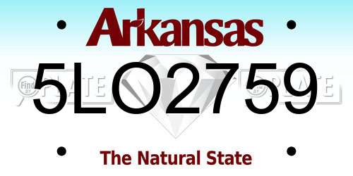 5LO2759 Arkansas License Plate