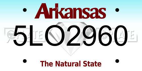 5LO2960 Arkansas License Plate