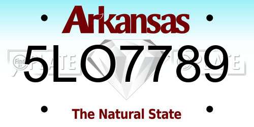 5LO7789 Arkansas License Plate