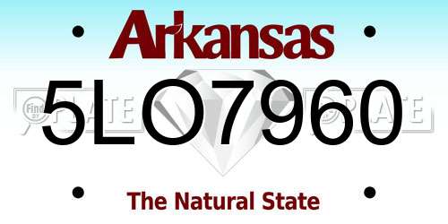 5LO7960 Arkansas License Plate
