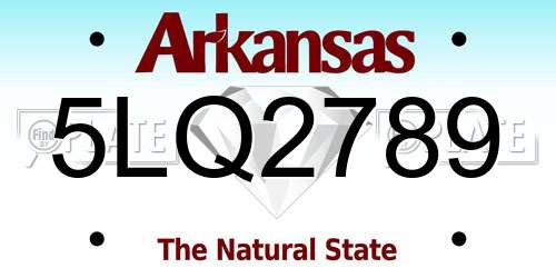 5LQ2789 Arkansas License Plate