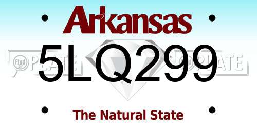 5LQ299 Arkansas License Plate