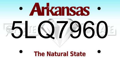 5LQ7960 Arkansas License Plate