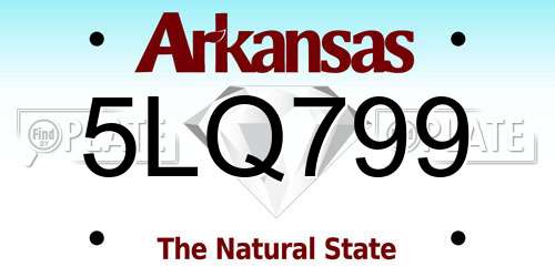5LQ799 Arkansas License Plate