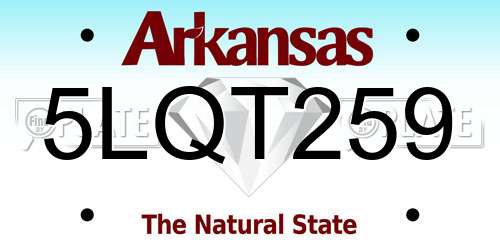 5LQT259 Arkansas License Plate
