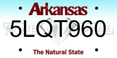 5LQT960 Arkansas License Plate