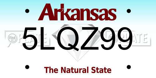 5LQZ99 Arkansas License Plate