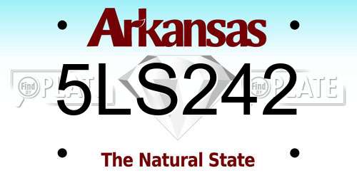 5LS242 Arkansas License Plate