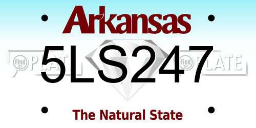 5LS247 Arkansas License Plate