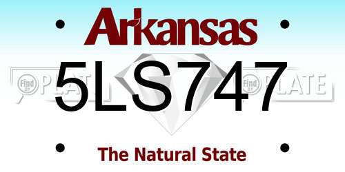 5LS747 Arkansas License Plate