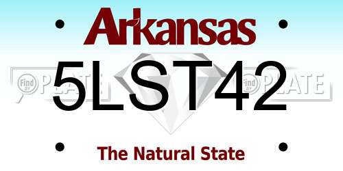 5LST42 Arkansas License Plate