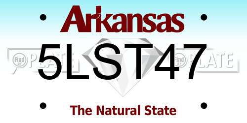 5LST47 Arkansas License Plate