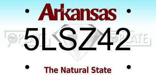 5LSZ42 Arkansas License Plate