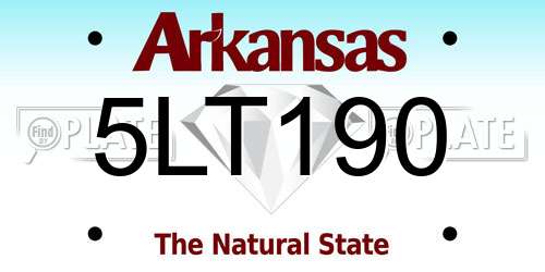 5LT190 Arkansas License Plate