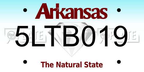 5LTB019 Arkansas License Plate