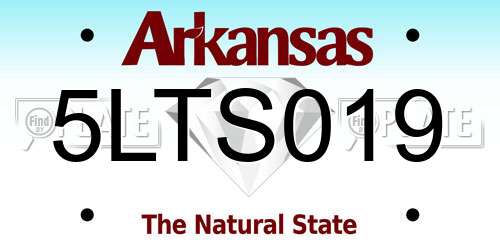 5LTS019 Arkansas License Plate
