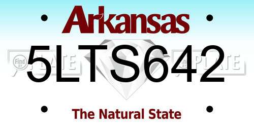 5LTS642 Arkansas License Plate