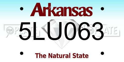 5LU063 Arkansas License Plate