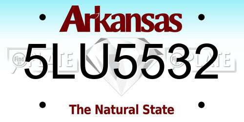 5LU5532 Arkansas License Plate