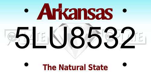 5LU8532 Arkansas License Plate