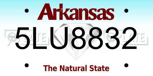 5LU8832 Arkansas License Plate