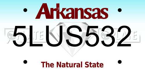 5LUS532 Arkansas License Plate