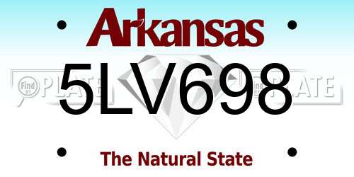 5LV698 Arkansas License Plate