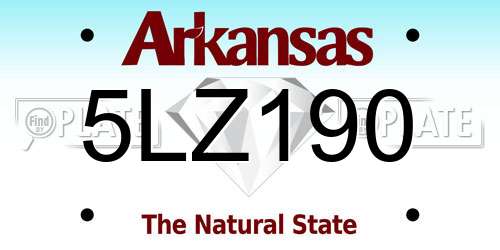 5LZ190 Arkansas License Plate