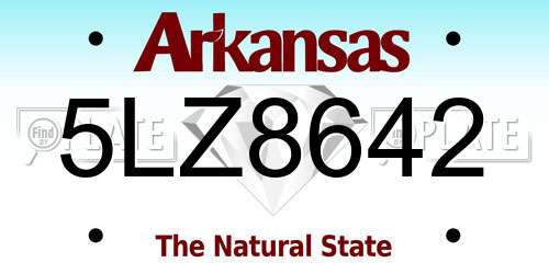 5LZ8642 Arkansas License Plate